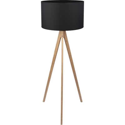 TK Treviso golvlampa - svart tyg och naturligt trä