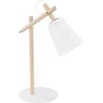 TK Vaio bordslampa - vitt tyg och trä