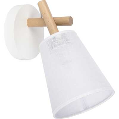 TK Vaio vägglampa - vitt tyg och trä