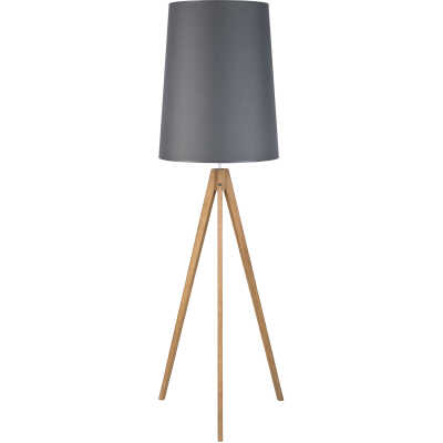 TK Walz golvlampa - grått tyg och naturligt trä