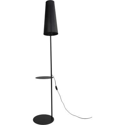 TK Zing golvlampa, w. 1 hylla - svart tyg och svart metall
