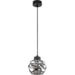 TK Zulia taklampa - glas och svart metall
