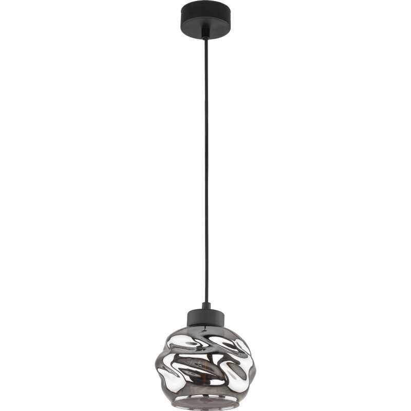 TK Zulia taklampa - glas och svart metall