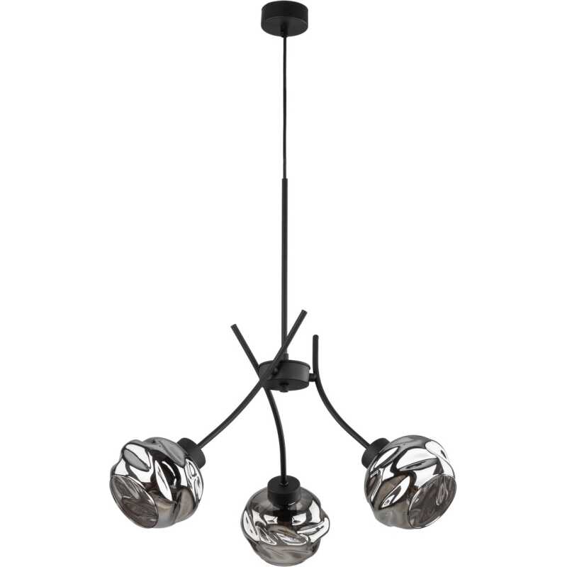 TK Zulia taklampa, w. 3 skärmar - glas och svart metall TK Zulia taklampa, w. 3 skärmar - glas och svart metall