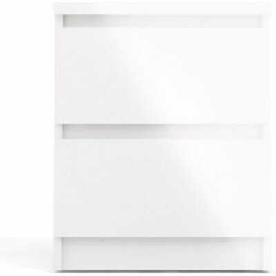 TVILUM Naia sängbord, med 2 lådor - vit spånskiva och plast