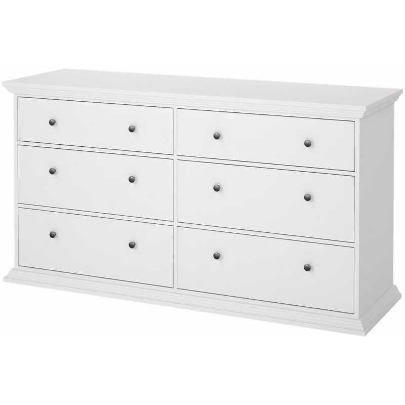 TVILUM North dubbel byrå med 6 lådor, vit, 163,3 x 51,6 x 88,2 cm TVILUM North dubbel byrå med 6 lådor, vit, 163,3 x 51,6 x 88,2 cm