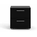 TVILUM Pepe sängbord, med 2 lådor - svart folie och plast