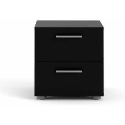 TVILUM Pepe sängbord, med 2 lådor - svart folie och plast