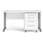 TVILUM Prima lådsektion - vitt trä, med hjul, 4 lådor