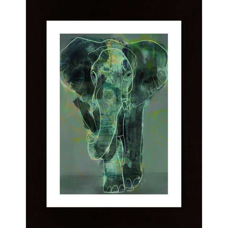 Teal Elephant Poster