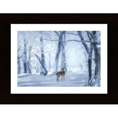The Sika Deer In The Snowy Forest Poster