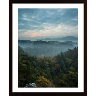 Trees And Mountain Poster