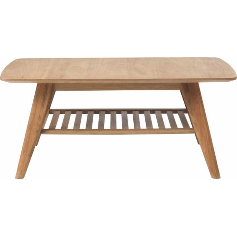 UNIQUE FURNITURE Rho Soffbord, med Hylla - Naturlig Ekfanér