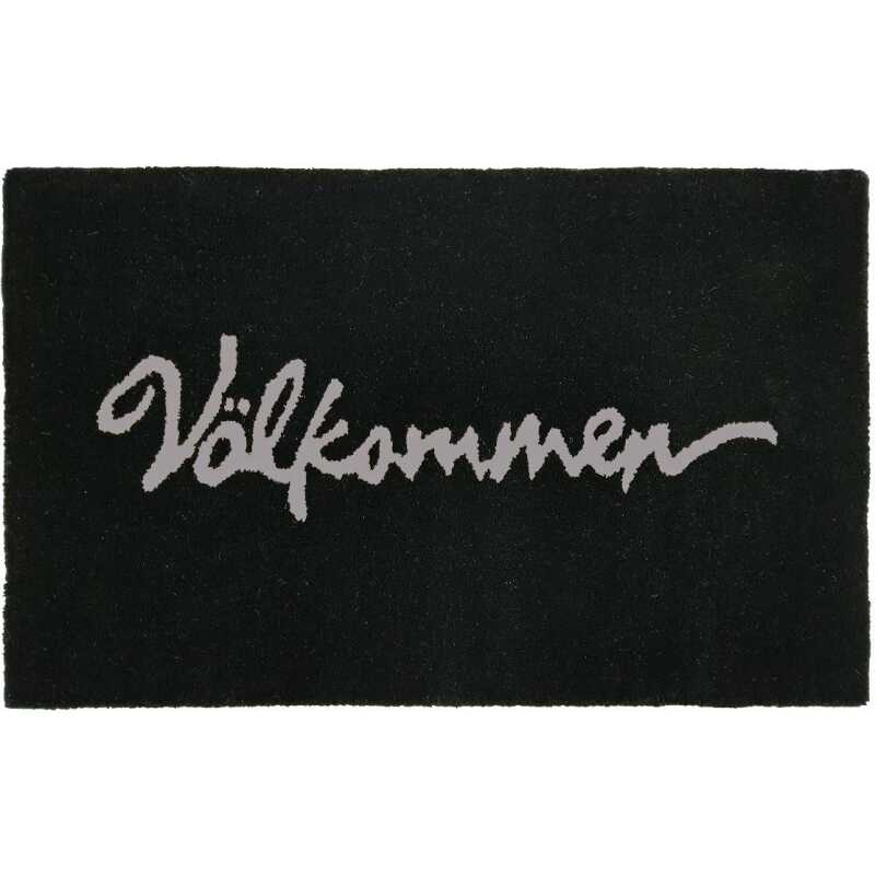 Ullmatta Välkommen Svart 50x80 cm