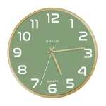 Unilux 400165098, Vägg, Quarts-klocka, Rund, Grön, Trä, Trä, Glas