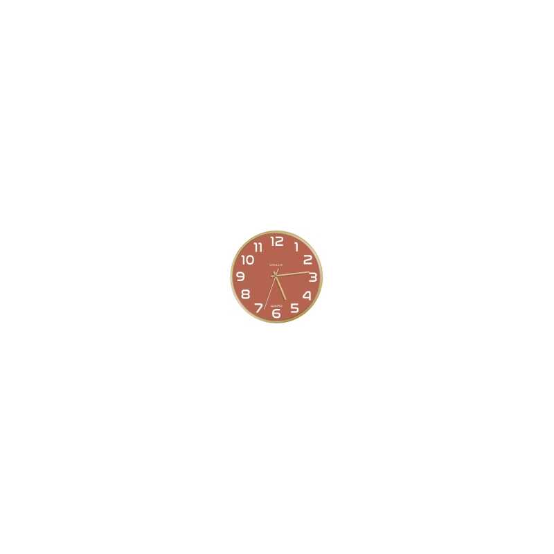 Unilux 400165111, Vägg, Quarts-klocka, Rund, Brick colour, Trä, Trä, Glas