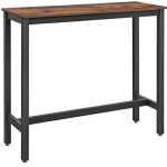 VASAGLE barbord, smalt rektangulärt barbord, köksbord, pubmatbord högt, robust metallram, 120 x 40 x 100 cm, enke