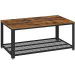 VASAGLE soffbord, cocktailbord, lätt att montera, industriellt sidobord, sovrum, med metallram, med förvaringshylla, f