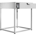 VCM NORDIC Flokas S sängbord, m. 1 låda - vit metall