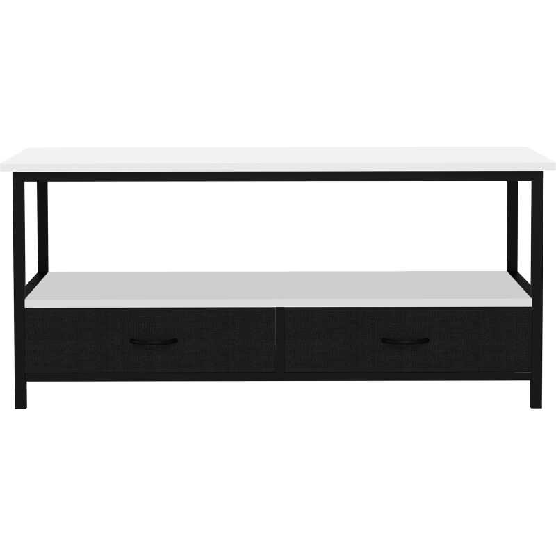 VCM NORDIC Flonila soffbord, w. 1 öppet fack och 2 tyglådor - vitt trä och metall VCM NORDIC Flonila soffbord, w. 1 öppet fack och 2 tyglådor - vitt trä och metall