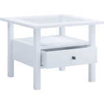 VCM NORDIC Lingis M soffbord, w. 1 låda - glas och vitt trä