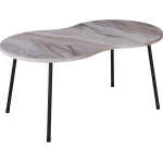 VCM NORDIC Mirola soffbord, med rundade kanter - trä i vit marmorlook