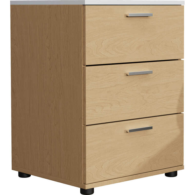 VCM NORDIC Testalo sängbord, m. 3 lådor - naturligt/vitt trä VCM NORDIC Testalo sängbord, m. 3 lådor - naturligt/vitt trä