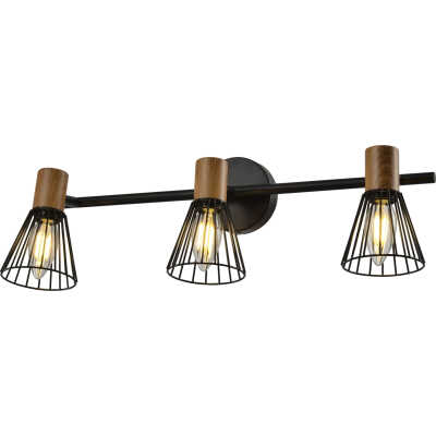 VENTURE DESIGN Atticus vägglampa - naturligt trä och svart järn