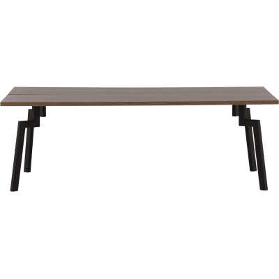 VENTURE DESIGN Bethan soffbord, rektangulärt - valnötsfärgad MDF och svart stål