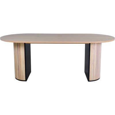VENTURE DESIGN Bianca matbord, ovalt - vitkalkad faner