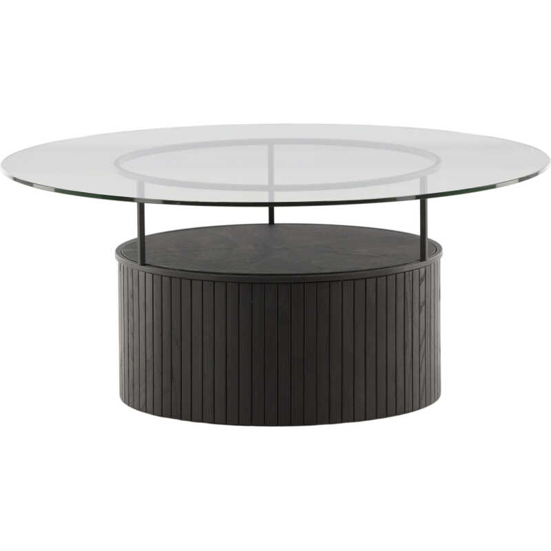 VENTURE DESIGN Bovall Soffbord - Svart / Klart glas ?90