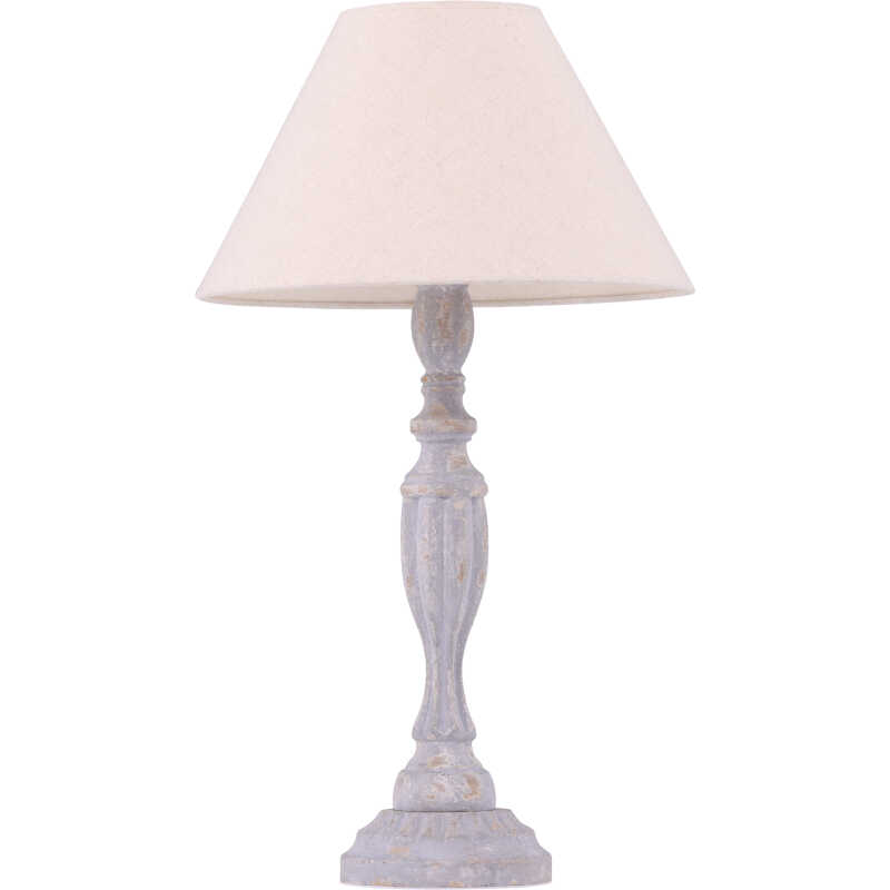 VENTURE DESIGN Caen bordslampa - beige linne och grått trä VENTURE DESIGN Caen bordslampa - beige linne och grått trä