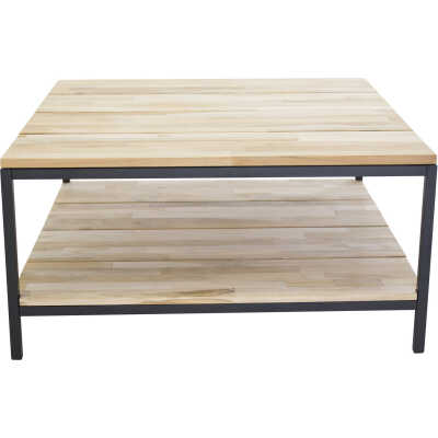 VENTURE DESIGN Cirebon soffbord, med 1 hylla - naturlig teak och metall