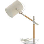 VENTURE DESIGN Dennis bordslampa - beige linne och beige/naturstål