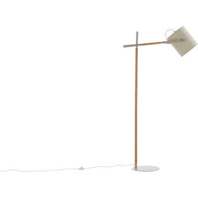 VENTURE DESIGN Dennis golvlampa - beige linne och beige/naturstål