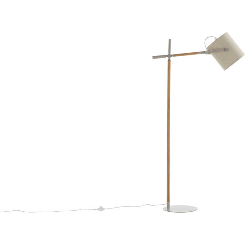 VENTURE DESIGN Dennis golvlampa - beige linne och beige/naturstål VENTURE DESIGN Dennis golvlampa - beige linne och beige/naturstål