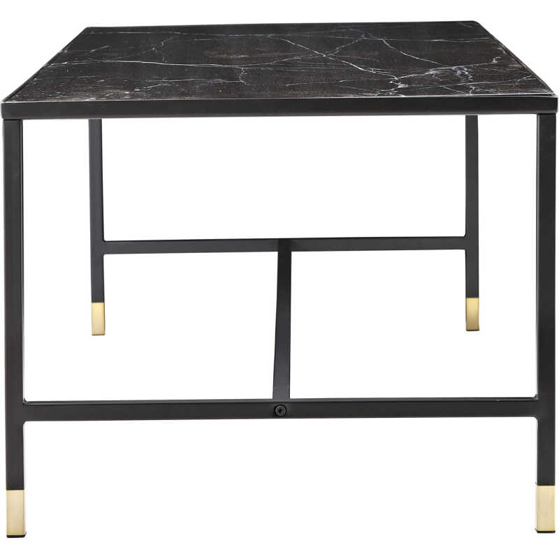VENTURE DESIGN Dipp Soffbord - Svart Glas och Metall