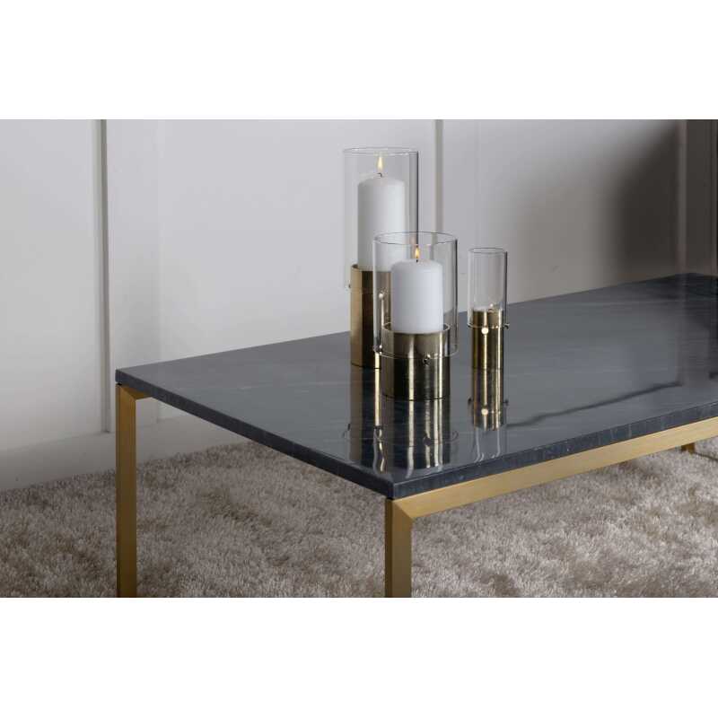 VENTURE DESIGN Estelle Soffbord - Svart Marmor och Metall med Mässing