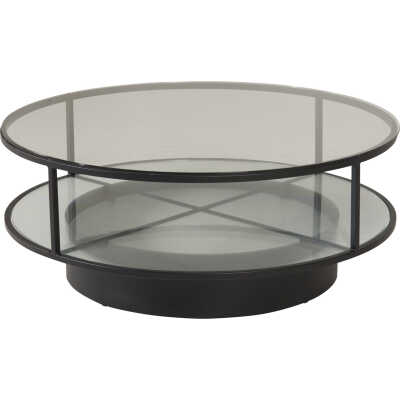 VENTURE DESIGN Falsterbo Soffbord, med Hylla - Glas och Svart Metall