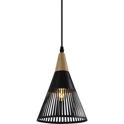 VENTURE DESIGN Gruid taklampa - natur trä och svart järn