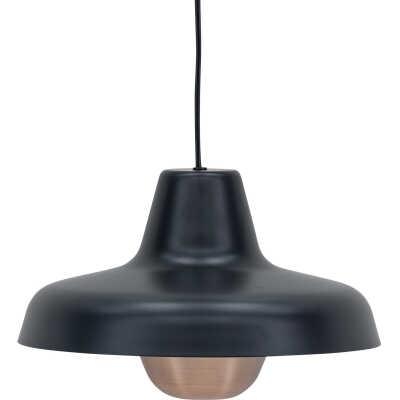VENTURE DESIGN Högbyn 30 cm taklampa - matt svart / metall, kopparfinish