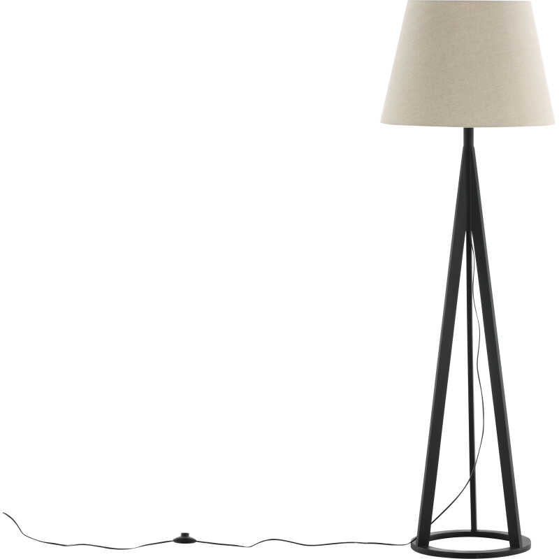 VENTURE DESIGN Kona golvlampa - linne och svart gummiträ VENTURE DESIGN Kona golvlampa - linne och svart gummiträ