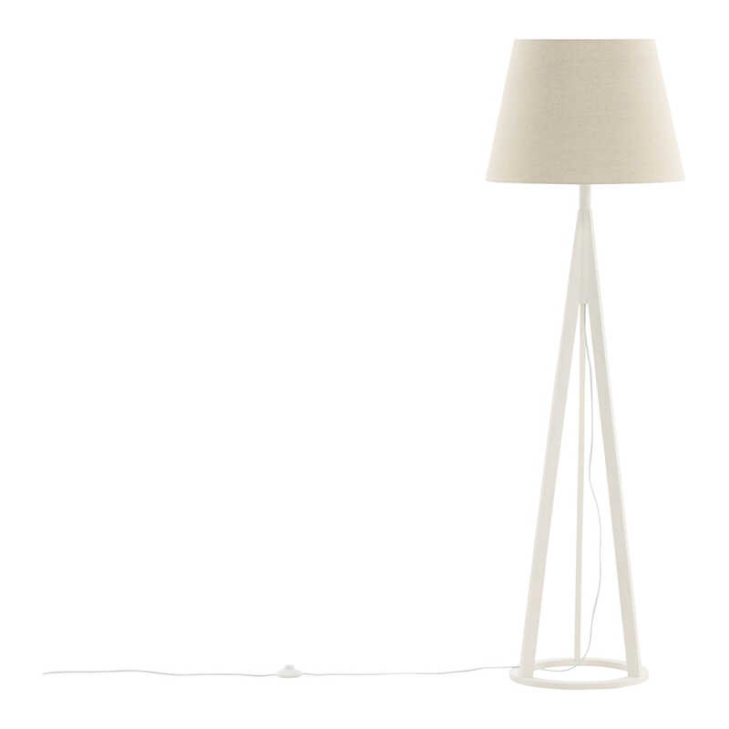 VENTURE DESIGN Kona golvlampa - linne och vitt gummiträ VENTURE DESIGN Kona golvlampa - linne och vitt gummiträ