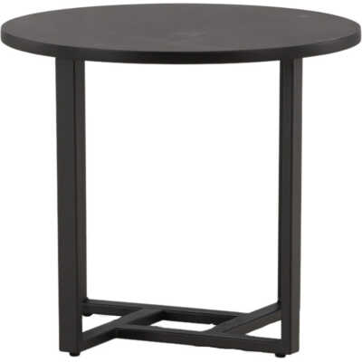 VENTURE DESIGN Lawton soffbord, runt - svart MDF och svart stål