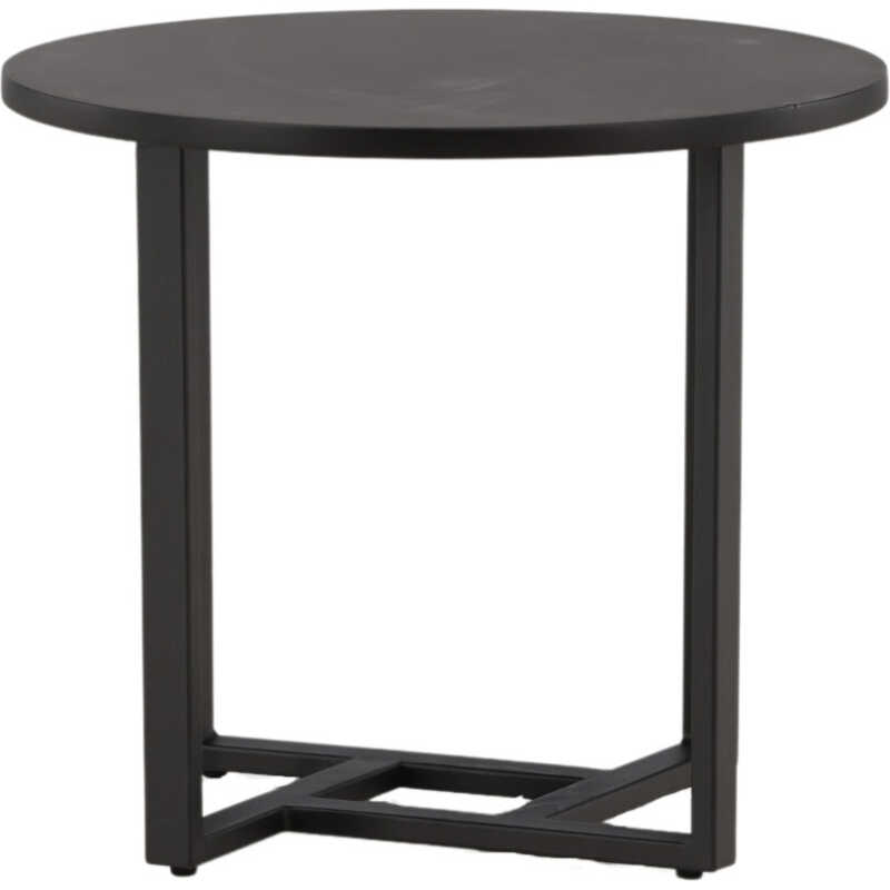 VENTURE DESIGN Lawton soffbord, runt - svart MDF och svart stål