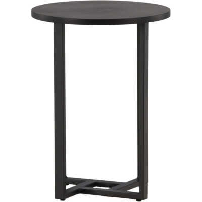 VENTURE DESIGN Lawton soffbord, runt - svart MDF och svart stål