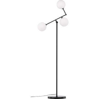 VENTURE DESIGN Marsan golvlampa - vitt glas och svart järn