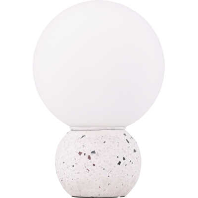 VENTURE DESIGN Metz bordslampa - vitt glas och vit terrazzo