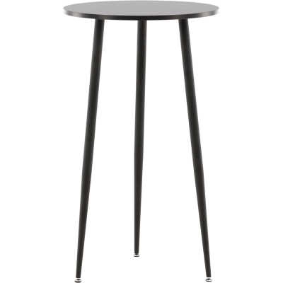 VENTURE DESIGN Plaza barbord, runt - svart MDF och svart stål