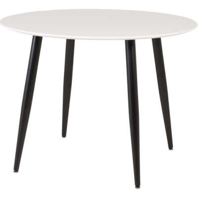 VENTURE DESIGN Plaza matbord, runt - vit MDF och svart stål